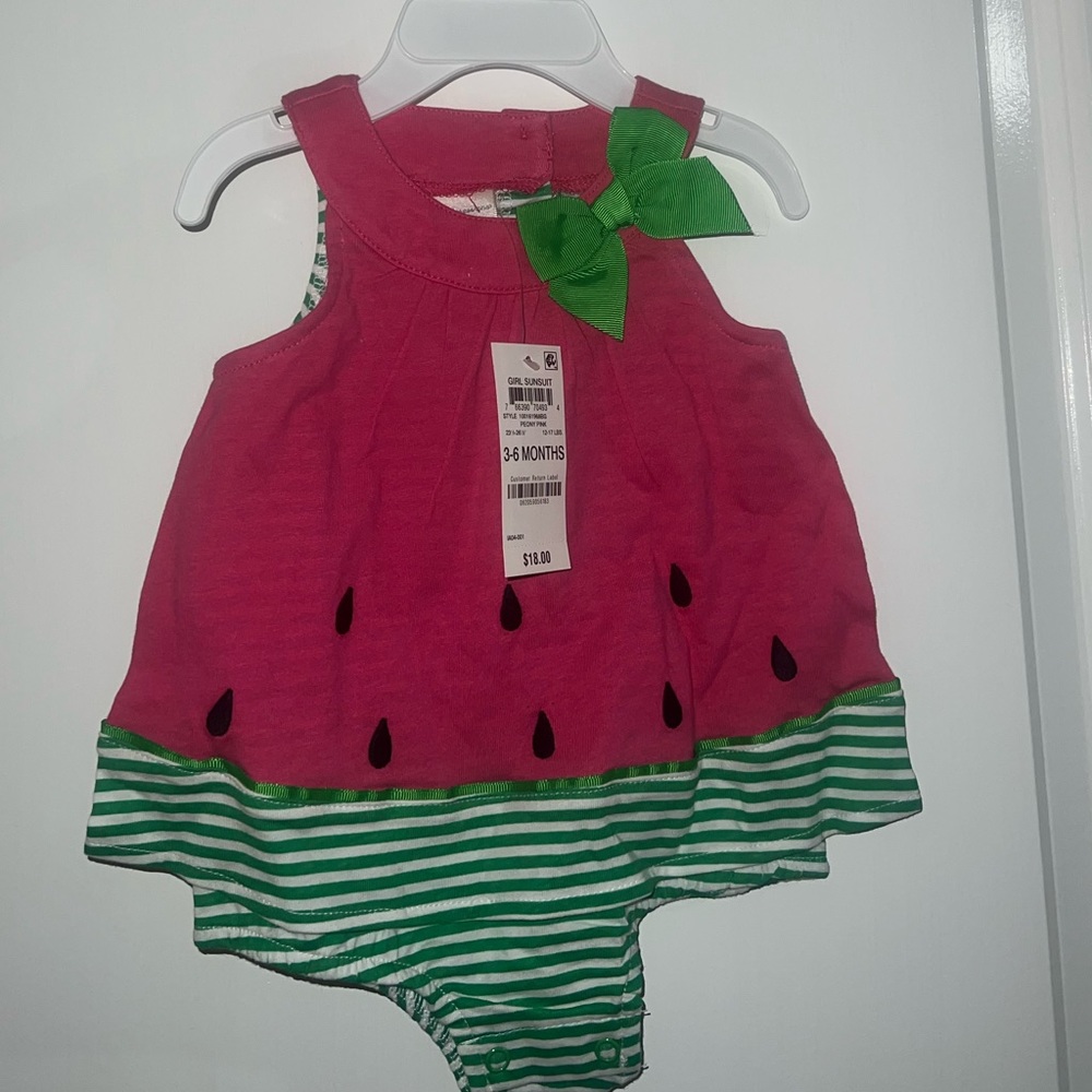 Watermelon one piece sunsuit for baby 3-6 month old.